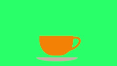 Yeşil arka planda animasyon kahve fincanı.
