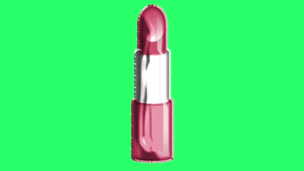Animation Lipstick Green Background — Stock Video