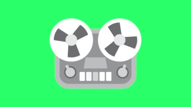 Animation Voice Recorder Green Background — Stock Video