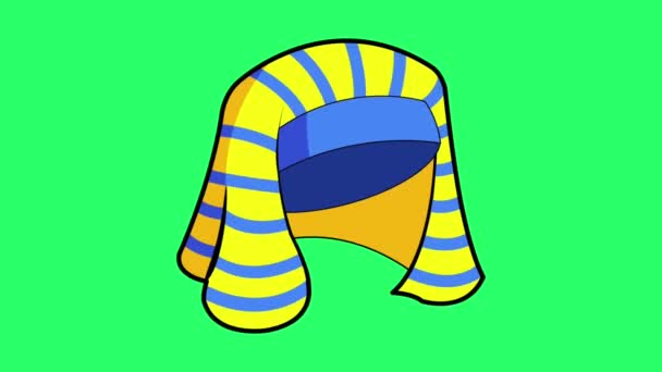 Sombrero Animación Egipto Sobre Fondo Verde — Vídeos de Stock