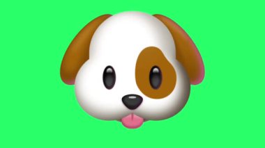 Yeşil arkaplanda sevimli köpek suratı.