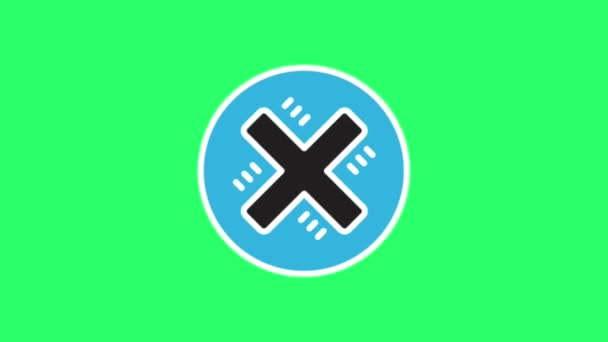 Znak Krzyża Animacji Zielonym Tle — Wideo stockowe