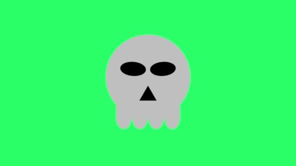 Animazione Bianco Carino Fantasma Isolato Sfondo Verde — Video Stock