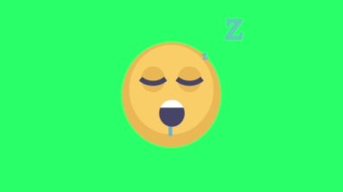 Yeşil arkaplanda animasyon sarı emoji.