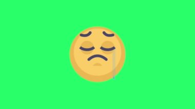 Yeşil arkaplanda animasyon sarı emoji.