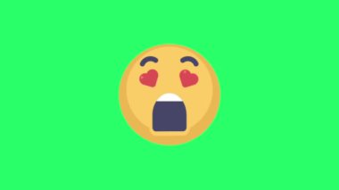 Yeşil arkaplanda animasyon sarı emoji.
