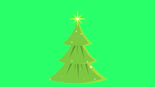Animace Vánoční Strom Zeleném Pozadí — Stock video