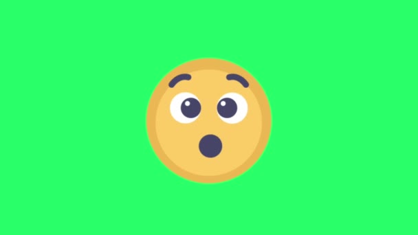 Animation Yellow Emoji Green Background — Stock Video