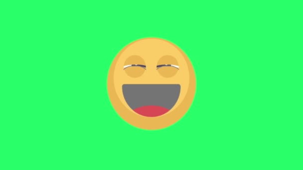 Animation Yellow Emoji Green Background — Stock Video