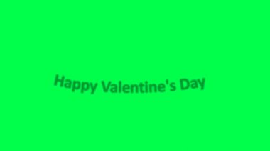 Animasyon metni Yeşil arka planda Sevgililer Günü 'nüz kutlu olsun. 