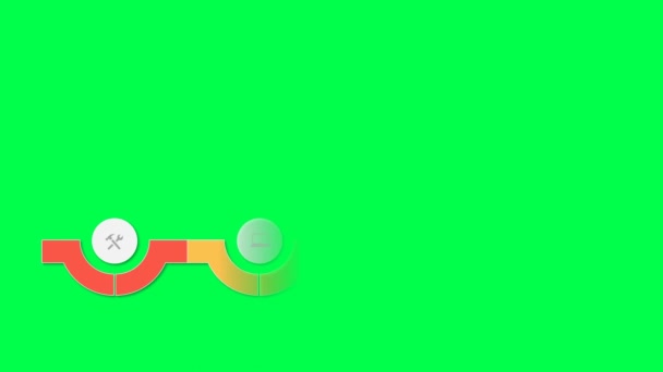 Animation Färgglada Tom Form Steg För Design Infographic Mallar Grön — Stockvideo