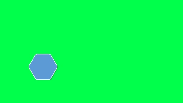 基于绿色背景设计信息模板的动画彩色空白形状4步 — 图库视频影像