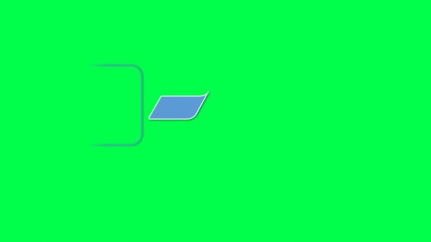 基于绿色背景设计信息模板的动画彩色空白形状4步 — 图库视频影像