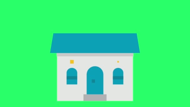 Animation Home Security System Isolate Green Background — Stock Video
