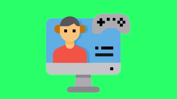 Animace Joystick Hra Regulátor Operace Zeleném Pozadí — Stock video