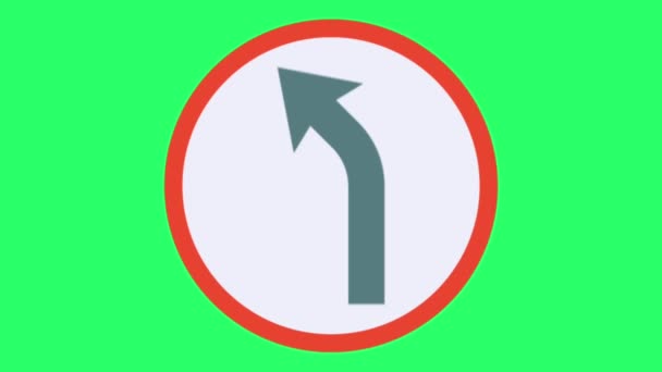 绿色背景下的动画曲线标志隔离 — 图库视频影像