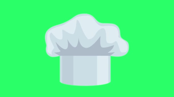 绿色背景的动画白帽 — 图库视频影像