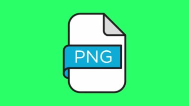 Yeşil arkaplan üzerindeki canlandırma sembolü PNG dosya tipi. 