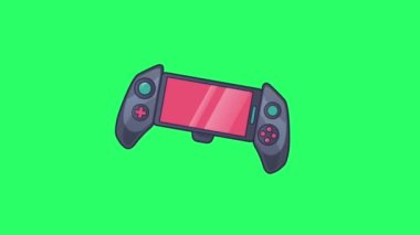 Yeşil arkaplanda animasyon joystick oyun denetleyici işlevi.