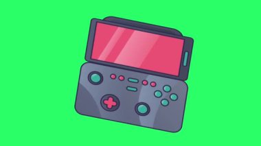 Yeşil arkaplanda animasyon joystick oyun denetleyici işlevi.