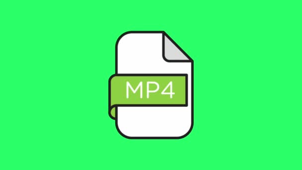 Animation Symbol Mp4 File Type Green Background — Stock Video