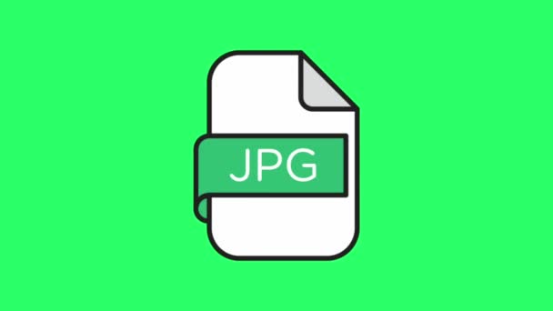 Animation Symbol Jpg Filtyp Grön Bakgrund — Stockvideo