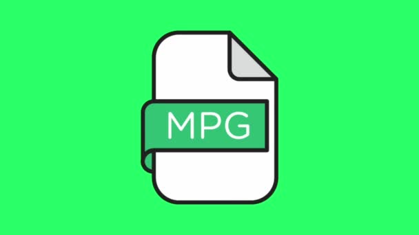Символ Анімації Типу Файла Mpg Зеленому Фоні — стокове відео