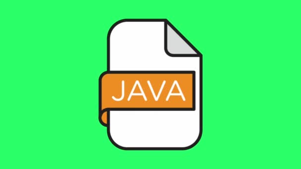 Animation Symbol Java File Type Green Background — Stock Video