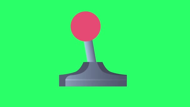 Animation Steuerknüppel Spiel Controller Bedienung Auf Grünem Hintergrund — Stockvideo