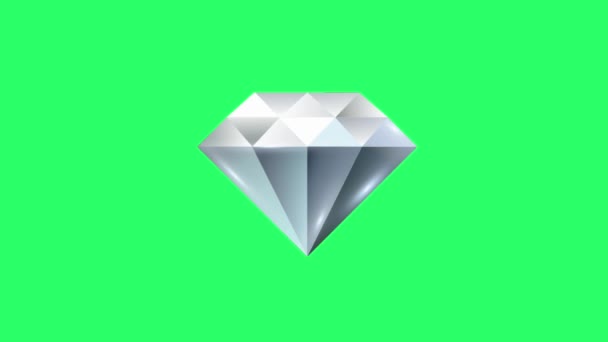 Animační Diamant Zeleném Pozadí — Stock video