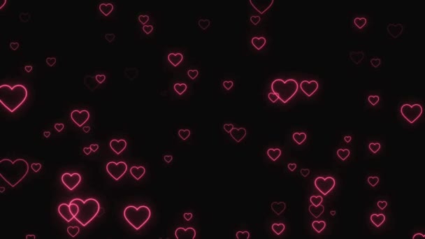 Animação Colorido Coração Forma Fundo Preto — Vídeo de Stock