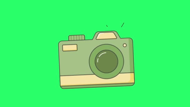 Izolacja Kamery Animacyjnej Zielonym Tle — Wideo stockowe