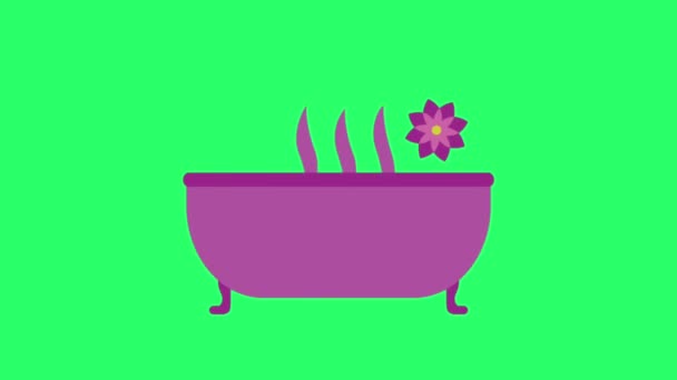 绿色背景的动画浴池 — 图库视频影像