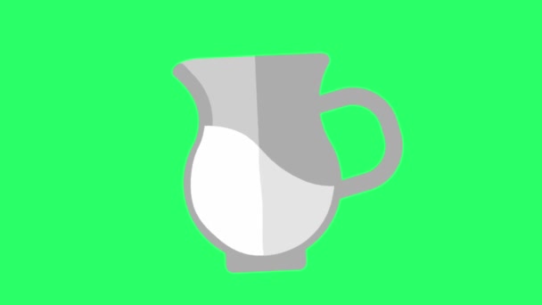 Yeşil Arka Planda Animasyon Beyaz Kahve Fincanı — Stok video