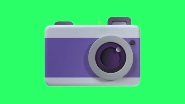 Animation Camera Green Background — Stock Video