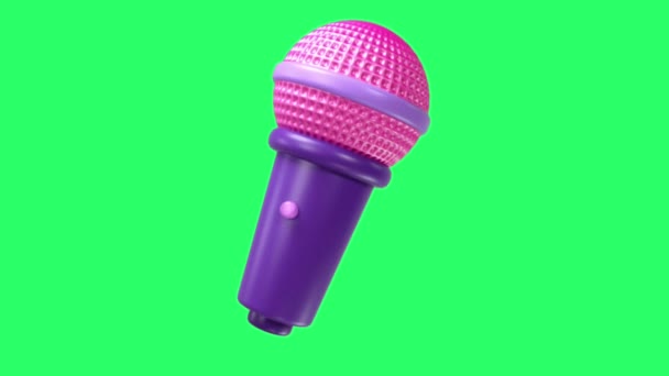 Animation Microphone Green Background — Stock Video