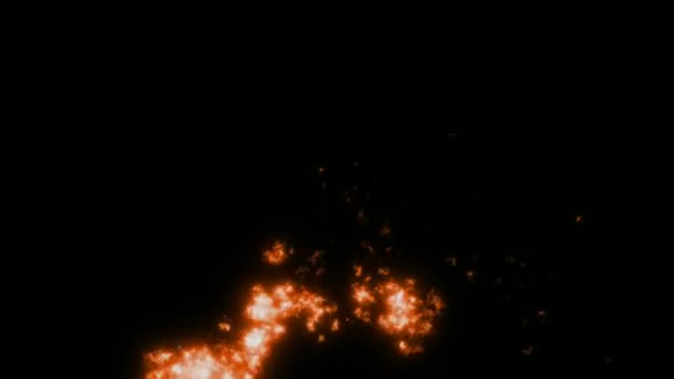 Анімація Ефекту Помаранчевого Полум Чорному Фоні — стокове відео