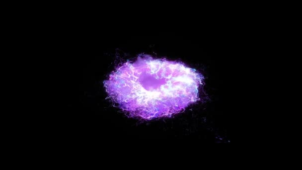 黒い背景に対するアニメーションの紫色の煙の効果 — ストック動画