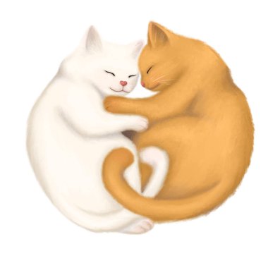 Bir çift kedi, kucak, aşk