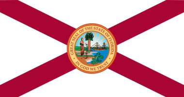 Florida (1900-1985) Bayrak Vektörü Illustration Premium Quality