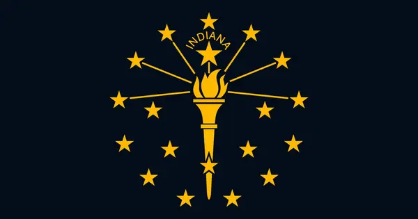 Indiana (1917-1955) Bayrak Vektörü İllüstrasyon Premium Kalitesi