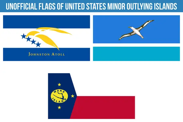 Amerika Birleşik Devletleri 'nin Gayri resmi Bayrakları Küçük Dış Adalar Vektör İllüstrasyonu Premium Kalitesi