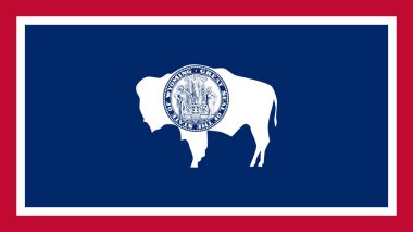 Wyoming ABD Devlet Bayrak Vektörü İllüstrasyonu