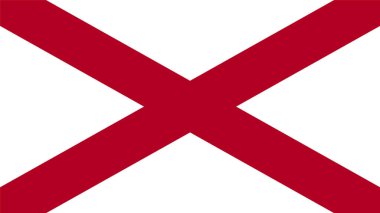 Alabama Eyaleti Bayrak Vektörü İllüstrasyon Birinci Kalite Yüksek Çözünürlük 300DPI