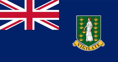 British Virgin Adaları Flag Illustration Premium Kalite Yüksek Çözünürlük 300DPI