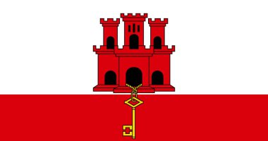 Gibraltar Flag Illustration Premium Kalite Yüksek Çözünürlük 300DPI