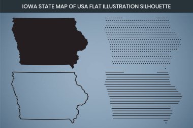 Iowa Eyaleti ABD Premium Kalite Yüksek Çözünürlüğü 300DPI 'nin Ana Hattı Çizildi