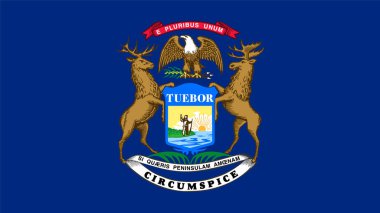Michigan State Flag Vector Illustration Premium Kalite Yüksek Çözünürlük 300DPI