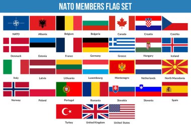 NATO Üyeleri Vektör İllüstrasyon Premium Kalite Yüksek Çözünürlüğü 300DPI