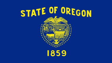 Oregon Eyaleti Bayrak Vektör İllüstrasyonu Premium Kalite Yüksek Çözünürlük 300DPI